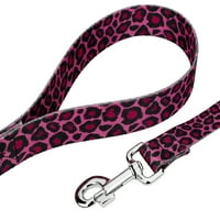 Država Brook Petz® Premium Pink Leopard ovratnik i povodac, Medium
