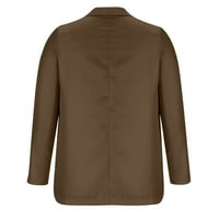Blazers za žene Business Casual Plus size Solid Boja dugih rukava Draped rever jakna s džepovima na