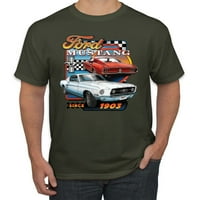 Divlji Bobby, Ford Mustang od automobila i kamiona Muškarci Grafički tee, Vojni zeleni, 5x-veliki