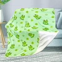 Flogs pokrivač za djecu Soft Couch Soba Kawaii Flannel Baci dekor zelenog pokrivača za djevojčice dječake