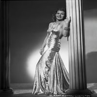 Rita Hayworth nagnut na post u crnoj black haljini Photo Print