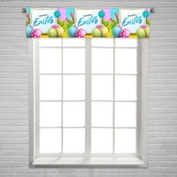Sretan Uskršnji jaje zečji uši i cvjetni prozor za zavjese