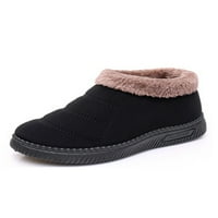 Žene udobne lagane tople čizme sklizne na casual comfort cipele hodanje plišane obloge gležnjac crna