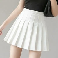 Hanas suknje ženska modna visoka struka nagnuta mini suknja Slim struka casual suknja za tenis bijela
