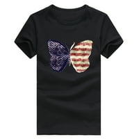Košulje od 4. jula Žene Ljetne vrhove Žene Modni dan nezavisnosti Američka zastava Ležerne tiskane majice