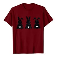 Ženske majice Kratki rukav Ties Easter Bunny Graphic, Ležerne prilike Slatke grafičke majice za žene