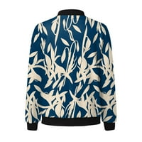 Plus veličina Ženski prsluci Outerwear Žene Casual Dnevne jakne Lagana zip up casual jakna cvjetni print