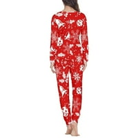 Renewold Crvena odjeća pidžama za žene Božićna kugla snježna pahuljica vrh i hlače postavljene proljeće