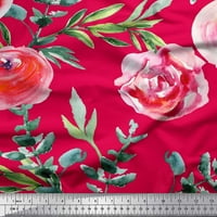 Soimoi Pink Japan Crepe Saten tkanina od listova i cvjetna tkanina za ispis pored dvorišta
