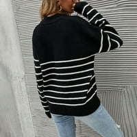 Clearsance Tofotl ženska modna polovina kornjača komore prugasti pulover džemper