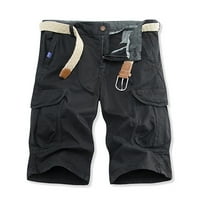 Juebong Teretne kratke hlače za muškarce Casual Ljeto dugme Zipper Hlače hlače Loather FIT Multi džepovi