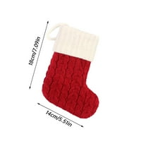 Ploknplq Božićni ukrasi Božićni ukrasi Božićne čarape sa inicijalima Veliki izvezeni slovo pletene crveno