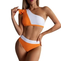 Baycosin bikini setovi za žene Ženska boja visokih struka Podudaranje pojedinačnih kratkica Bikini dva