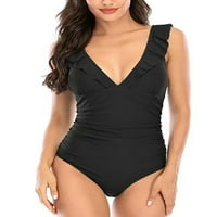 Avamo žene Monokinis kupaći kostim V vrat jednodijelni kupaći odijelo Tržeće kostime crna s