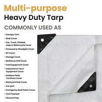 Super Heavy Duty Poly Tarp Mil - Bijela boja -40'x60 '- debela vodootporna, otporna na otpornost na