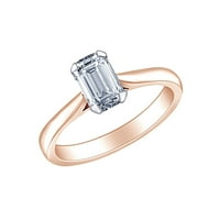 Carat zračenje CUT bijeli prirodni dijamantski zaručni prsten u 14K čvrstih ruža zlatna prstena veličine-9,5