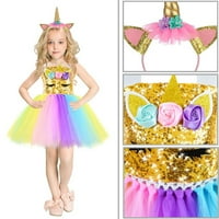 Jednorog kostim za djevojke prerušiti se odjeću za djevojčice Rainbow Unicorn Tutu sa kablonskim trakom