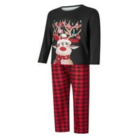 Youweixiong Božićna porodica Usklađivanje pidžama postavlja majicu jelena za ispis s pletenim hlačama