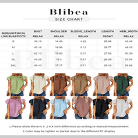 Blibea Womens Chiffon bluza Ruffle Cap rukav CAT CREW Crt Swiss Dot majice Ljetni vrhovi