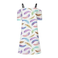 Haljina za žene Ležerne prilike za ispis V-izrez Light Sling suknja za sunčanje