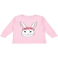 Inktastična slatka bijela uskršnja zečica koja nosi ružičastu cvjetnu krunu poklon dječaka majica ili
