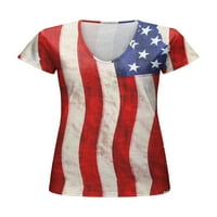 Abtel Ladies Ljetni vrhovi kratki rukav majica Labava majica Ženska bluza izneda plaže SAD SAD XL