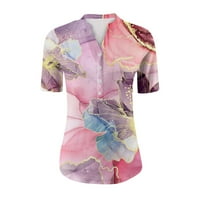 Gotyoou ženski vrhovi ženske majice kratkih rukava u obliku majice ljetne cvjetne ženske poslovne majice