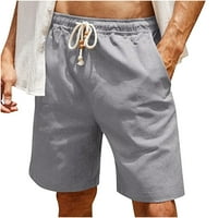 Odeeerbi pamučne platnene kratke hlače za muškarce Bermuda kratke hlače Čvrste povremene elastične strugove