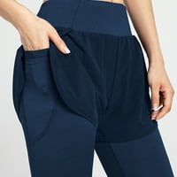 Tople pantalone za žene ženske lažne dvodijelne džepove joga hlače novi elastični hip-dizanje hip-lika