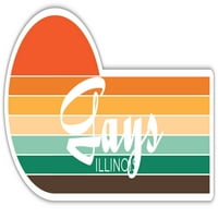 Gays Illinois naljepnica Retro Vintage Sunset City 70s Estetski dizajn