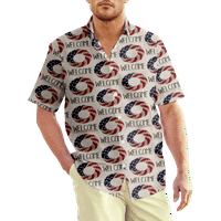 4. jula muška havajska majica SAD Nacionalna zastava Grafička košulja Ovratnik odjeća 3D Print casual svakodnevno kratki rukav Print Vintage Modni dizajner