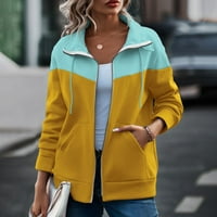 Slatka teen djevojka jesen jakna casual kockica za crtanje zip up y323k hoodie sa džepom Žene casual