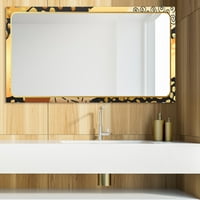 Art DesimanArt 'Plamful Gold 13' Glam ogledalo - Moderna vanity ispisano ogledalo 39.4in.x27.6in