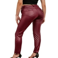 Ženske tajice od solidnih boja, visokih struka hlače za zatvaranje sa džepovima, s L XL XXL XXXL