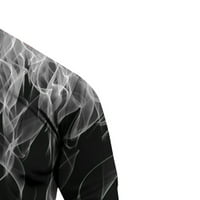 Hinvhai Clearance na smanjenim muškim plamenom tiska majica s dugim rukavima Siva 14