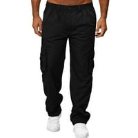 Wofedyo teretni pantalone za muškarce muške više džepne hlače ravno-noge kombinezone Sportsko parkour Fitness hlače Duksevi za muškarce