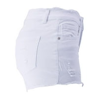 Žene ležerne traper kratke hlače od trapera elastične strukne rušene traperice kratke hlače od pune