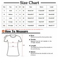 WHLBF Žene TOS Clearence Ženska modna V-izrez kratka rukava majica Majica Ljetni ispis Loose vrhovi