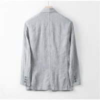 Leey-World Blazers za muškarce muške casual tanke fit platnene jakne Lagani dugme Sportski kaput Jakna