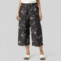 Teretne hlače Žene Baggy Capri elastični struk Ljeto obrezane džepove pantalone