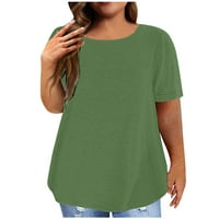 Majica Caveitl Majica, Modna žena Ležerna bluza Okrugli vrat Majica kratkih rukava Summer Plus Size