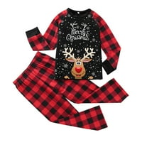 Dezsed Božićne pidžame za porodični roditelj-dijete Attire Božićna odijela Patchwork plaćene kućne odjeće