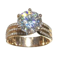 Bijeli kamen prsten ručno razigrani rez vjenčani poklon za angažman nakit