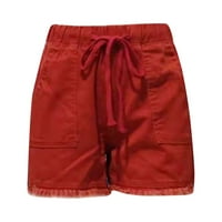 Wozhidaoke kratke hlače za žene hlače za žene Ženska ljetna moda Srednji struk ugradnju tanina kratke