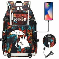 Backpack Bzdaisy Totoro sa USB punjenjem, 15 '' Prijenosni pretinac i multistepeni dizajn Unise za djecu