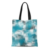 Platno torba Plava moderna tirkizna siva bijela akrila Aqua torba za ponovnu upotrebu ramena Trgovinske vrećice