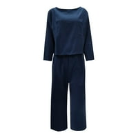 Dadaria Outfits za žene Ljetne hlače postavljaju okrugli vrat Bluza s dugim rukavima + labave hlače