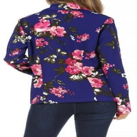 Ženski povremeni cvjetni print opremljeni otvorenim prednjim rukavima dugih rukava Blazer jakna