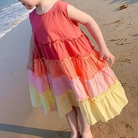 Youmylove haljine za djevojke Dječja djeca Kids Rainbow Gradient bez rukava za rukavu na plaži