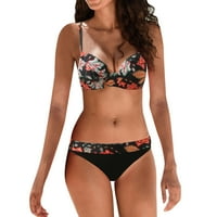 Ženski cvjetni print retro bikinis kupaći kostim push up bikini ženski kupaći kupaći kupaći kostimi
